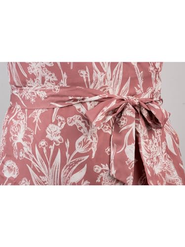 41f7OcRS75L.jpg Women Summer Maxi Dress V Neck Short Sleeve Floral Print Wrap Slit Beach Casual Dress