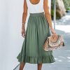 41fnSWxv5pL.jpg Women's Summer Midi Dresses Sleeveless Tank Smocked Beach Vacation Hawaiian 2025 Flowy Sundress