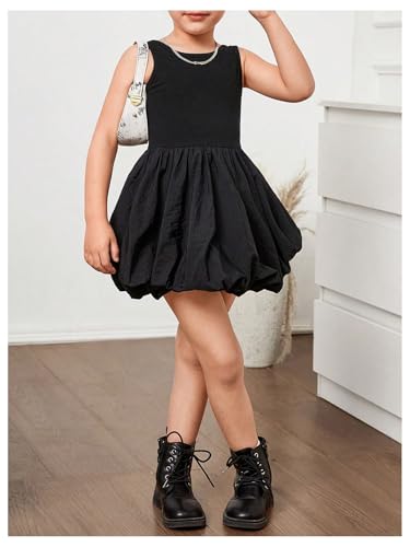 41gfzLpnNdL.jpg Toddler Girl's Summer Bubble Dress Sleeveless A Line Party Birthday Short Tank Dresses