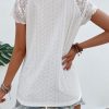 41igGGOPPzL.jpg Women's Floral Lace Short Sleeve Raglan Top Casual V Neck Pullover Plain Tee Shirt