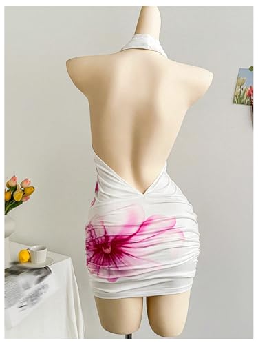 41ik2j2wySL.jpg Women's Club Halter Cowl Neck Dress Draped Going Out Open Back Cocktail Mini Dresses Party Clubwear