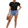 41lGapRmdFL.jpg Women's Summer Short Puff Sleeve Tee Top Round Neck T-Shirt