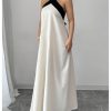41lqLHdOoPL.jpg Women's Backless Halter Maxi Dress Summer Bow Tie Flowy Vacation Party Dresses