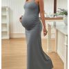 41nYb24p2CL.jpg Women's Maternity Dress Sleeveless Spaghetti Strap Summer Long Pregnancy Dresses