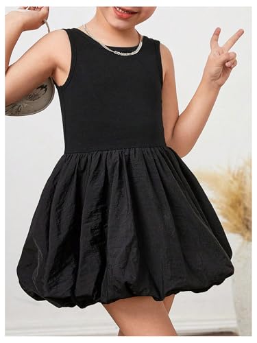 41oarbTJz7L.jpg Toddler Girl's Summer Bubble Dress Sleeveless A Line Party Birthday Short Tank Dresses
