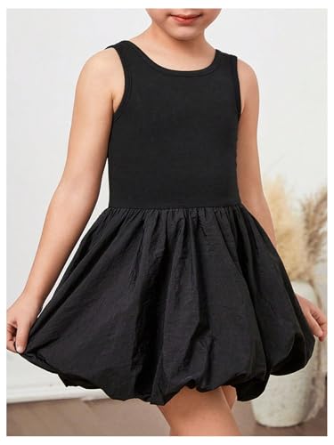 41rs4iHL1KL.jpg Toddler Girl's Summer Bubble Dress Sleeveless A Line Party Birthday Short Tank Dresses