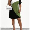 41uVihB7F2L.jpg Women's Plus Size Dress Cold Shoulder Color Block Short Sleeve T Shirt Dress Casual Summer Dresses