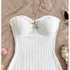 Women's Summer Mini Tube Dress Cut Out Strapless Sleeveless Knit Bodycon Beach Party Dresses
