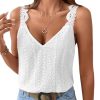 41wAmVRq-QL.jpg Women's Contrast Lace Backless Tank Top V Neck Sleeveless Shirts Top