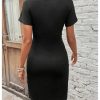 Women's Summer Ruched Wrap Mini Dresses V Neck Short Sleeve Wrap Bodycon Dress
