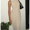 Women's Summer Sleeveless Bodycon Maxi Dress Sheer Knit Beach Vacation Long Dresses