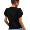 41y8bN2K0oL.jpg Women's Summer Short Puff Sleeve Tee Top Round Neck T-Shirt
