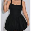 41zy8zPs60L.jpg Women's Plus Size Square Neck Sleeveless A Line Bubble Dress Y2k Mini Dresses