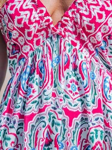 51-tuzBiahL.jpg Women Backless Floral Summer Dress Plunging V Halter Neck Spaghetti Strap Ruffle Casual Beach Holiday Maxi Dress