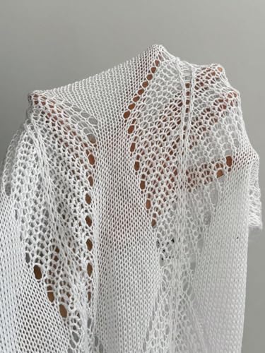 Women's Backless Crochet Beach Cover Up Sheer Split Thigh Sleeveless Long Cami Dresses