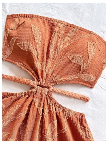 512VoNl9BZL.jpg Women's Boho Cutout Open Back Tie Tube Rompers Summer Strapless Shorts Jumpsuit