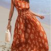 514OpYxEd1L.jpg Women's One Shoulder Floral Printed Sleeveless Smocked Waist Maxi Dress Summer Boho Long Dress