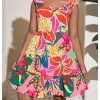 5158rYuadL.jpg Girl's Summer Dresses Square Neck Ruffle Sleeveless Vacation Short Flared Dress