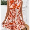 515g88scPLL.jpg Women's Boho Knot Back Sleeveless Swing Shift Dress Flounce Ruffle Hem Summer Dresses