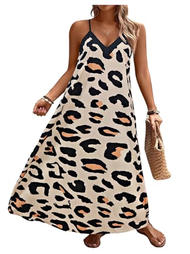 5160B-G1bLL.jpg Women's Plus Size Leopard Print Sleeveless Loose Flowy Maxi Cami Dress Summer Going Out Outfits