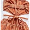 517zJn2ExkL.jpg Women's Boho Cutout Open Back Tie Tube Rompers Summer Strapless Shorts Jumpsuit