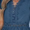 Summer Dress for Women Casual Spring V Neck Lace Appliques Cap Sleeves Hollow Out Beach Mini Dress