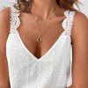 51DEQJTZKL.jpg Women's Contrast Lace Backless Tank Top V Neck Sleeveless Shirts Top