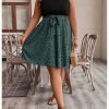 Women's Plus Size Polka Dots Sleeveless Summer Tank Dress Belted Vacation Beach Flowy Short Dresses