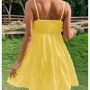 51G3BeHxL.jpg Women's Swiss Dots Sleeveless Ruched Bust Ruffle Hem Cami Short Dress