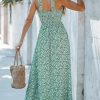 51HnZvgUEeL.jpg Women's Maxi Dress Ditsy Floral Halter Sleeveless A Line High WAIS Summer Casual Dress