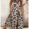 51JV255Ut6L.jpg Women's Plus Size Leopard Print Sleeveless Loose Flowy Maxi Cami Dress Summer Going Out Outfits