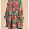 51JuBckD2oL.jpg Women's Floral Print Summer Short Dresses Boho Beach Long Sleeve Button Down Flowy Smock Dress