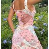 Women's Vintage Printed Bodycon Cami Dress Sleeveless Bowknot Boho Mini Sundresses