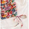 Women's Summer Bodycon Mini Dresses Floral Print Ruched Sleeveless Vacation Beach Tank Dress