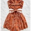 51X-1ZOMQlL.jpg Women's Boho Cutout Open Back Tie Tube Rompers Summer Strapless Shorts Jumpsuit