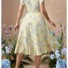 Women's Plus Size Floral Print A Line Midi Dress Cap Sleeve Wrap Ruffle Boho Summer Dresses
