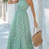 51gC0mQK8lL.jpg Women's Maxi Dress Ditsy Floral Halter Sleeveless A Line High WAIS Summer Casual Dress
