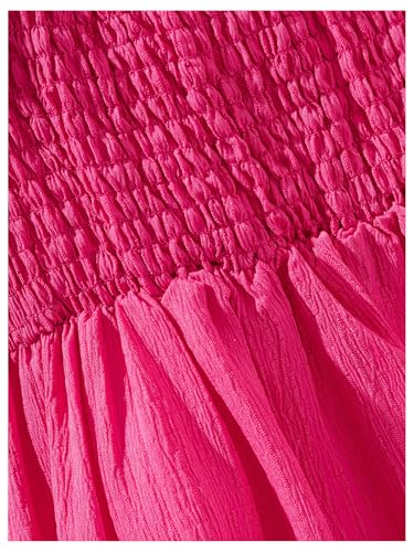 51gRpuiXslL.jpg Girl's Birthday Dresses Sleeveless Square Neck Shirred Ruffle Flowy Summer Short Dress
