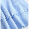 Women's Summer Strapless Tube Mini Dress Off The Shoulder Ruffle Flowy Party Beach Dresses