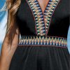 51kYy5TEOvL.jpg Summer Dress for Women 2024 Smocked Sleeveless Self Tied Spaghetti Straps Long Beach Casual Dress