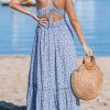 51mQgsMZ3QL.jpg Women's Plunging V Neck Sleeveless Floral Boho Backless Ruffled Beach Summer Maxi Dresses with Pockets