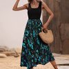 51mSYpyedVL.jpg Women's Scoop Neck Button Front Tank Dress Sleeveless Floral Print Mini Dresses