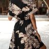 51o1DBY5ReL.jpg Women's Floral Print Short Sleeve V Neck Dress Casual Summer Lace Trim A Line Short Dresses
