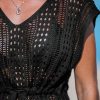 Women Crochet Swim Coverups Short Sleeve Drawstring Beach Coverups Dress