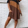 51qSxv3JAkL.jpg Women's Plus Size Dress Color Block Short Sleeve T Shirt Dress Casual Summer Dresses