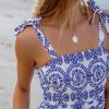 51qkmq-IkhL.jpg Women's Maxi Dress Casual Smocked Straps Paisley Ruffled Slit A Line Long Beach Summer Dress