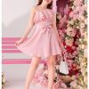 Girl's Sleeveless Ruffle Dresses High Waisted A Line Summer Dress with Belt