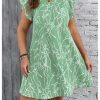 Women's Plus Size Summer Dress Graphic Print Ruffle Cap Sleeve Loose Short Dresses