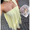 51zex2WqLJL.jpg Women's Y2k Tube Mini Dress Sleeveless Party Beach Summer Flowy Sundresses with Scarf