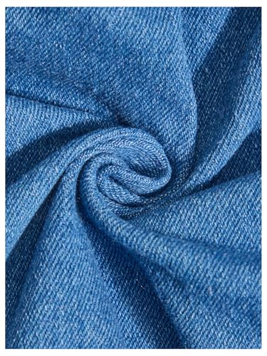 51zt17EZX5L.jpg Girl's Sleeveless Ruched Ruffle Hem Denim Dress Bow Cute A Line Summer Dress